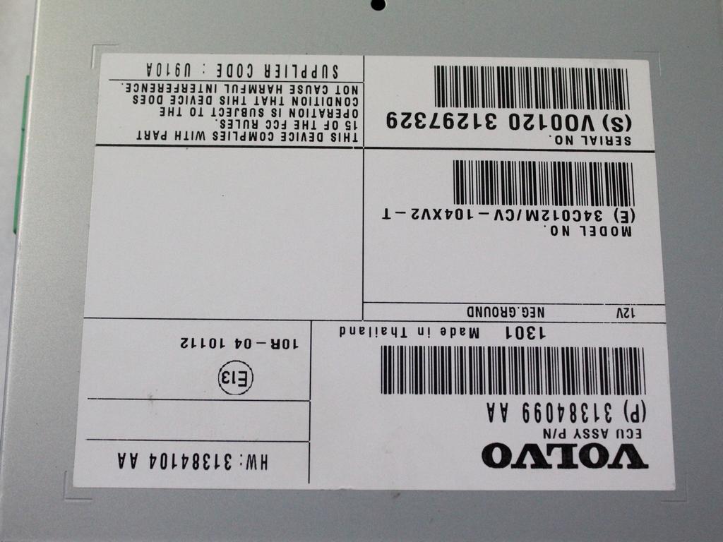 OJACEVALEC AVDIO/RADIO ENOTA  OEM N. 31384099 ORIGINAL REZERVNI DEL VOLVO V60 MK1 (2010 - 2018)DIESEL LETNIK 2013