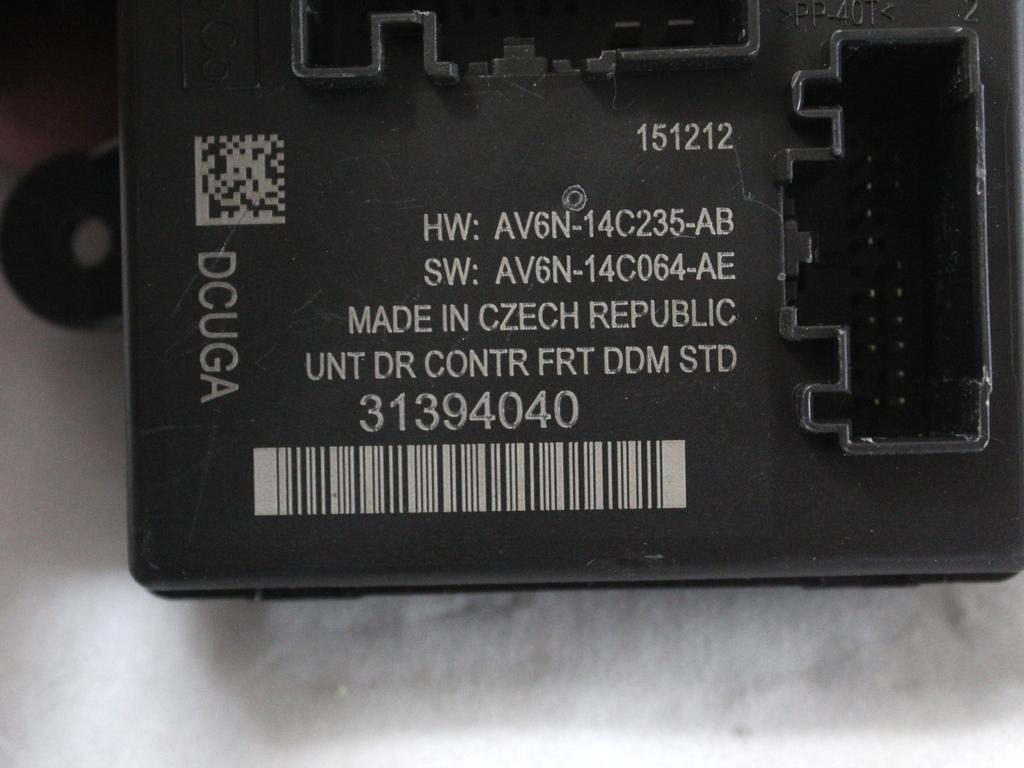 RACUNALNIK VRAT IN STEKEL OEM N. 31394040 ORIGINAL REZERVNI DEL VOLVO V60 MK1 (2010 - 2018)DIESEL LETNIK 2013