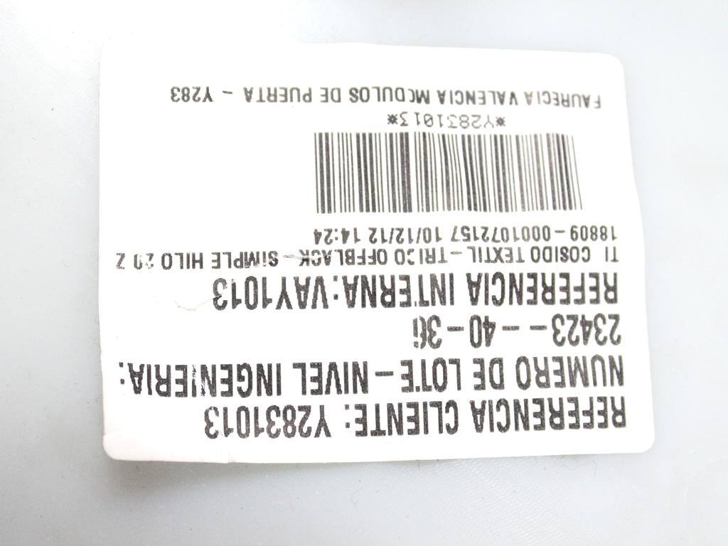 VRATNI PANEL OEM N. PNPSTVLV60MK1SW5P ORIGINAL REZERVNI DEL VOLVO V60 MK1 (2010 - 2018)DIESEL LETNIK 2013