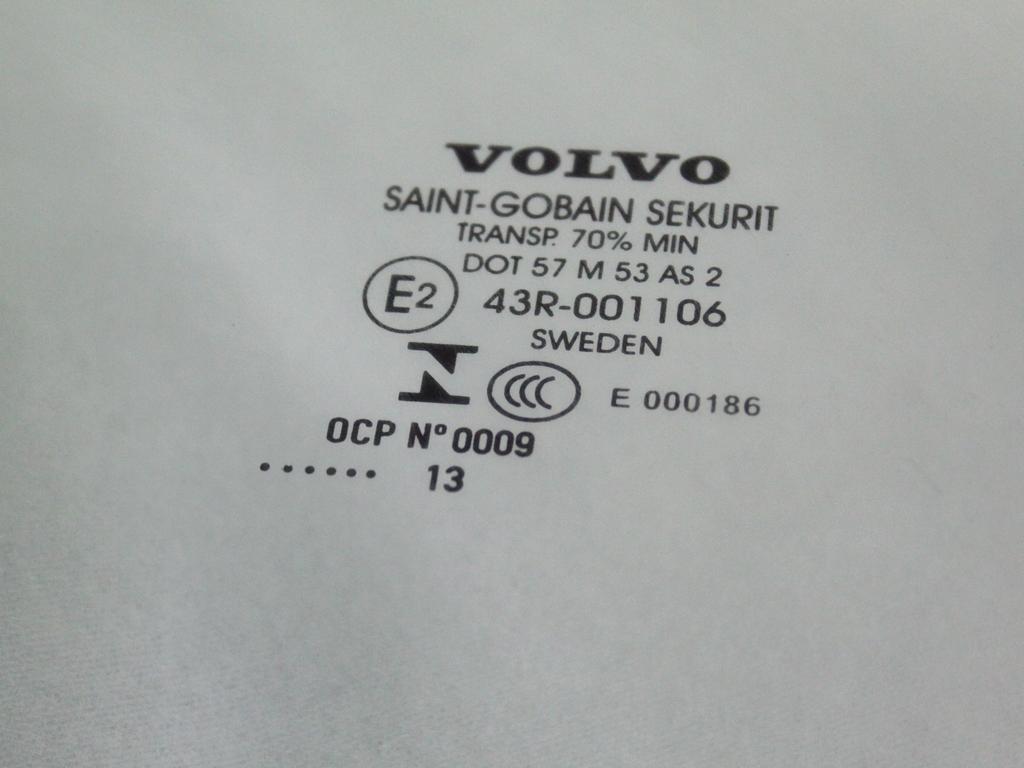 STEKLO SPREDNJIH LEVIH VRAT OEM N. 31385410 ORIGINAL REZERVNI DEL VOLVO V60 MK1 (2010 - 2018)DIESEL LETNIK 2013