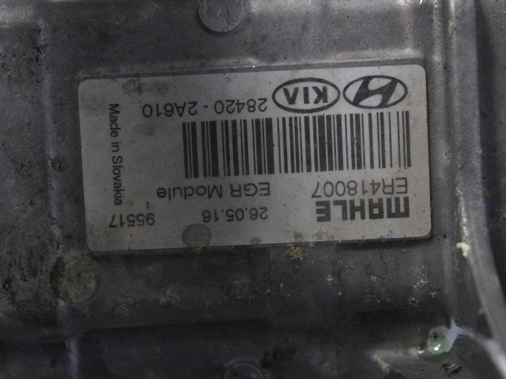 EGR VENTIL/IZMENJALNIK OEM N. 28420-2A610 ORIGINAL REZERVNI DEL KIA VENGA YN (2010 - 2019)DIESEL LETNIK 2016