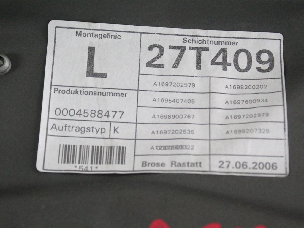 MEHANIZEM DVIGA SPREDNJIH STEKEL  OEM N. 18264 SISTEMA ALZACRISTALLO PORTA ANTERIORE ELETTR ORIGINAL REZERVNI DEL MERCEDES CLASSE A W169 5P C169 3P (2004 - 04/2008) DIESEL LETNIK 2006