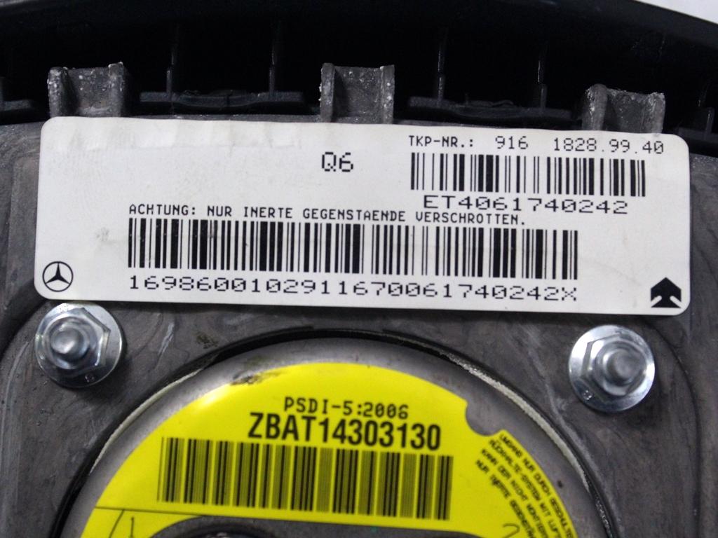 KIT AIRBAG KOMPLET OEM N. 18264 KIT AIRBAG COMPLETO ORIGINAL REZERVNI DEL MERCEDES CLASSE A W169 5P C169 3P (2004 - 04/2008) DIESEL LETNIK 2006