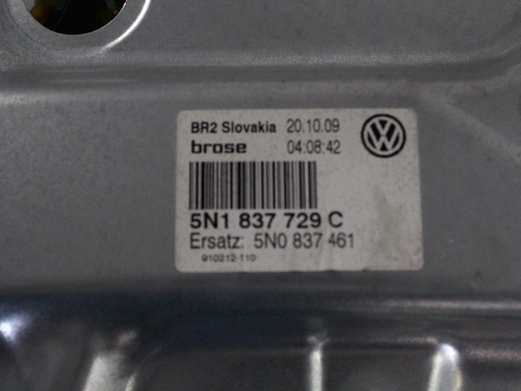 MEHANIZEM DVIGA SPREDNJIH STEKEL  OEM N. 23178 SISTEMA ALZACRISTALLO PORTA ANTERIORE ELETTR ORIGINAL REZERVNI DEL VOLKSWAGEN TIGUAN 5N MK1 (2007 - 2011)DIESEL LETNIK 2009