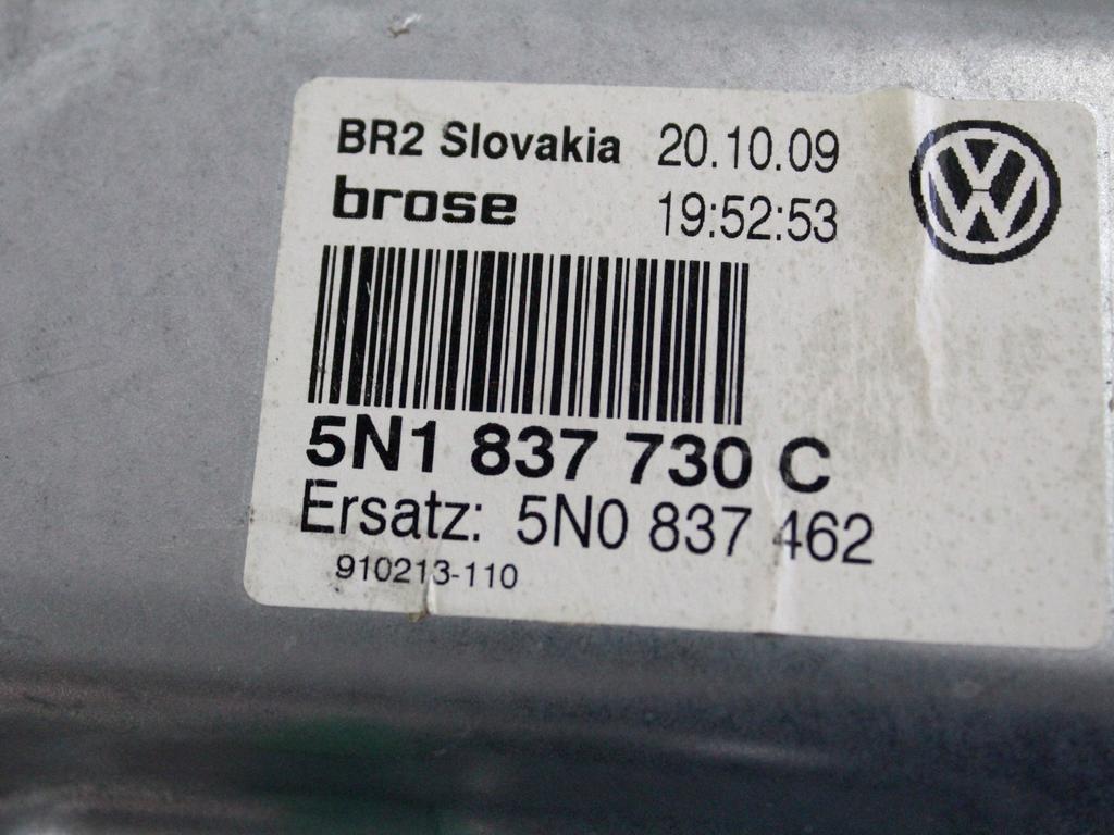 MEHANIZEM DVIGA SPREDNJIH STEKEL  OEM N. 23178 SISTEMA ALZACRISTALLO PORTA ANTERIORE ELETTR ORIGINAL REZERVNI DEL VOLKSWAGEN TIGUAN 5N MK1 (2007 - 2011)DIESEL LETNIK 2009