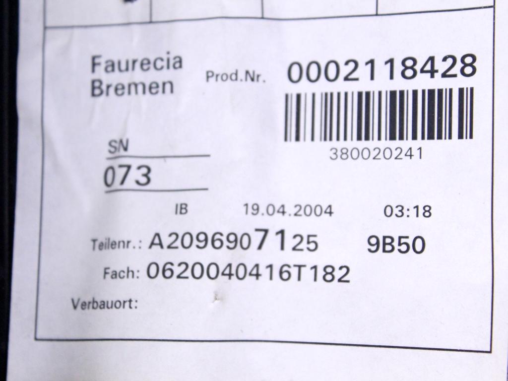 NOTRANJA OBLOGA ZADNJEGA BOKA  OEM N. A2096907125 ORIGINAL REZERVNI DEL MERCEDES CLASSE CLK W209 C209 COUPE A209 CABRIO (2002 - 2010)DIESEL LETNIK 2004