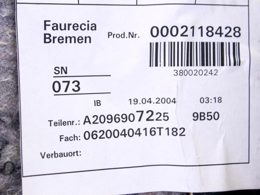 NOTRANJA OBLOGA ZADNJEGA BOKA  OEM N. A2096907225 ORIGINAL REZERVNI DEL MERCEDES CLASSE CLK W209 C209 COUPE A209 CABRIO (2002 - 2010)DIESEL LETNIK 2004