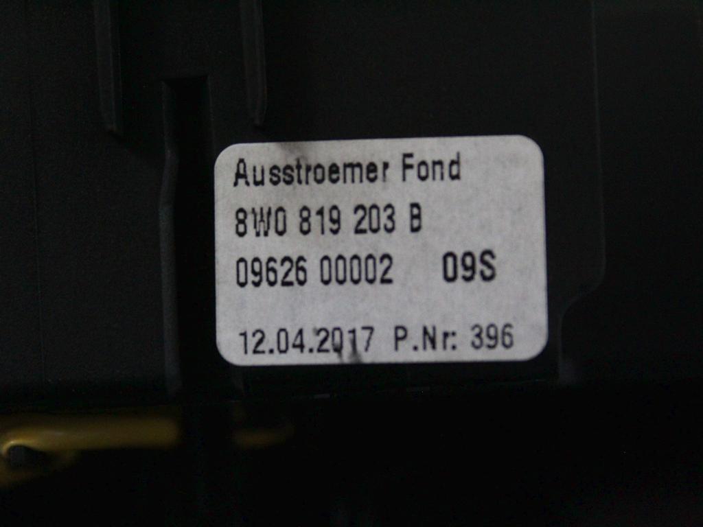 CENTRALNE PREZRACEVALNE SOBE  OEM N. 8W0819203 ORIGINAL REZERVNI DEL AUDI A4 B9 BER/SW/ALLROAD (2015 - 2019)DIESEL LETNIK 2017