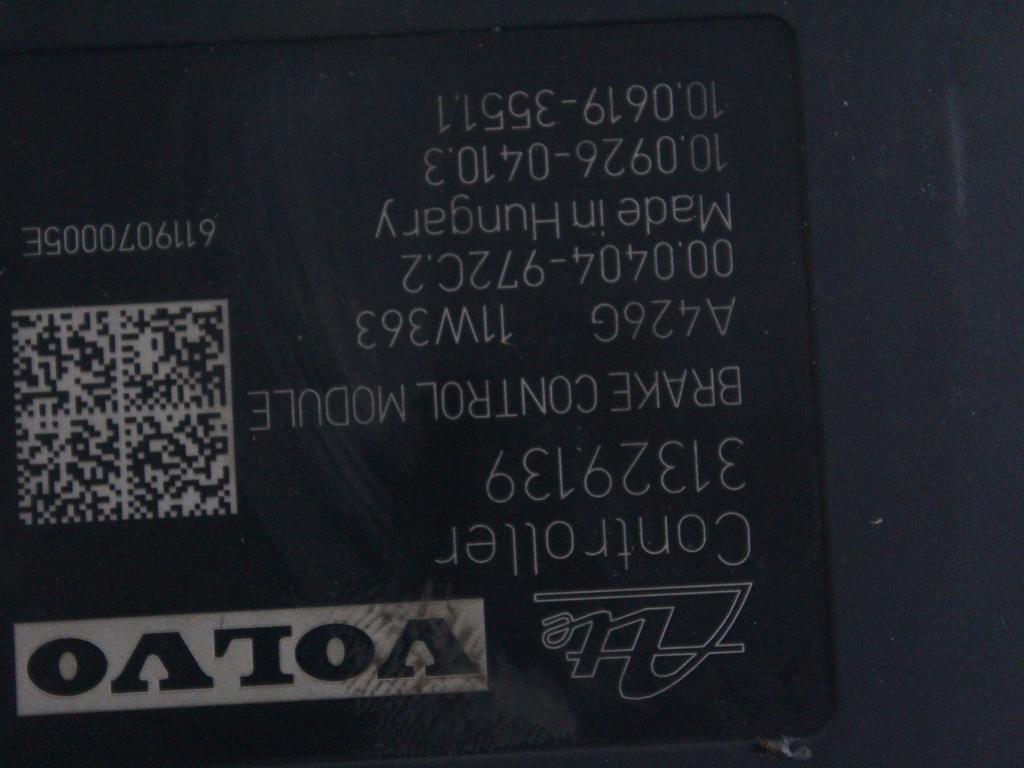 31329139 CENTRALINA POMPA AGGREGATO ABS VOLVO V70 SW 2.0 D 120KW AUT 5P (2011) RICAMBIO USATO 10.0212-0532.4 00.0404-972C.2 10.0926-0410.3 10.0619-3551.1