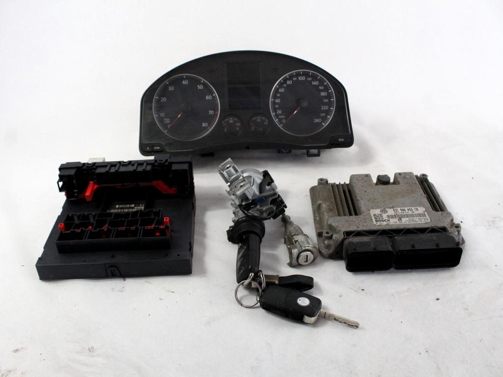 03C906056CB KIT ACCENSIONE AVVIAMENTO VOLKSWAGEN GOLF 5 1.6 B 85KW 6M 3P (2005) RICAMBIO USATO CON CENTRALINA MOTORE, QUADRO STRUMENTI, BLOCCHETTI ACCENSIONE APERTURA CON DOPPIA CHIAVE 0261S02150 1K0905851B 1K0937049N 1K0920861L