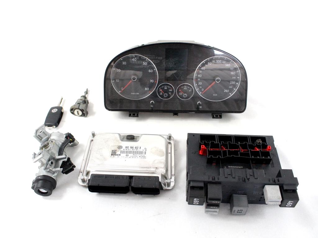 06G906022B KIT ACCENSIONE AVVIAMENTO VOLKSWAGEN TOURAN 2.0 M 80KW 5M 5P (2008) RICAMBIO USATO CON CENTRALINA MOTORE, QUADRO STRUMENTI, BLOCCHETTI ACCENSIONE APERTURA CON CHIAVE 0261201575 3C8937049E 1T0920874E