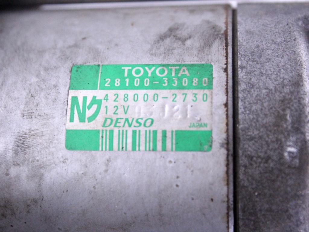 28100-33080 MOTORINO AVVIAMENTO TOYOTA AURIS 1.4 D 66KW 5M 5P (2007) RICAMBIO USATO 