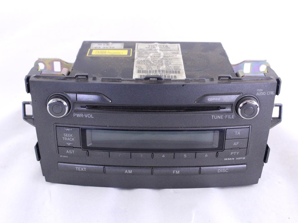 86120-02520 AUTORADIO TOYOTA AURIS 1.4 D 66KW 5M 5P (2007) RICAMBIO USATO (NON FORNIAMO CODICE AUTORADIO, MA SOLO NUMERO DI TELAIO VEICOLO)