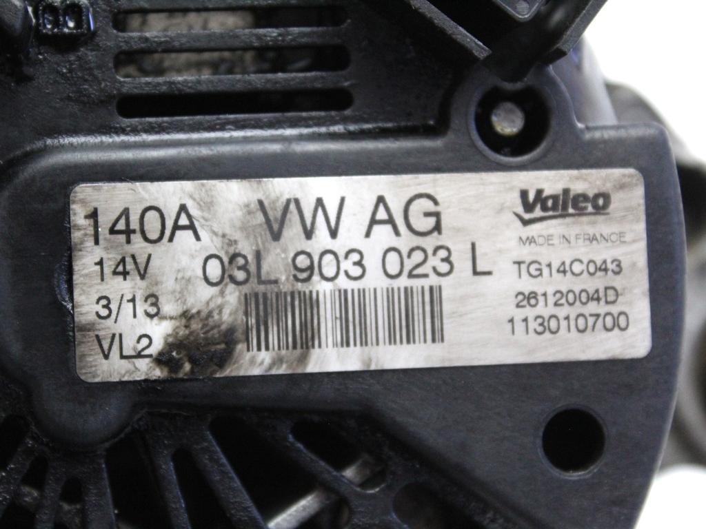 03L903023L ALTERNATORE VOLKSWAGEN GOLF 7 1.6 D 77KW 5M 5P (2013) RICAMBIO USATO