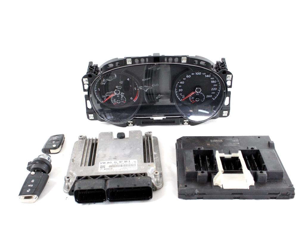 04L907309B KIT ACCENSIONE AVVIAMENTO VOLKSWAGEN GOLF 7 1.6 D 77KW 5M 5P (2013) RICAMBIO USATO CON CENTRALINA MOTORE, QUADRO STRUMENTI, BLOCCHETTI ACCENSIONE APERTURA CON CHIAVE 0281018510 5Q0937084N 5G0920860A