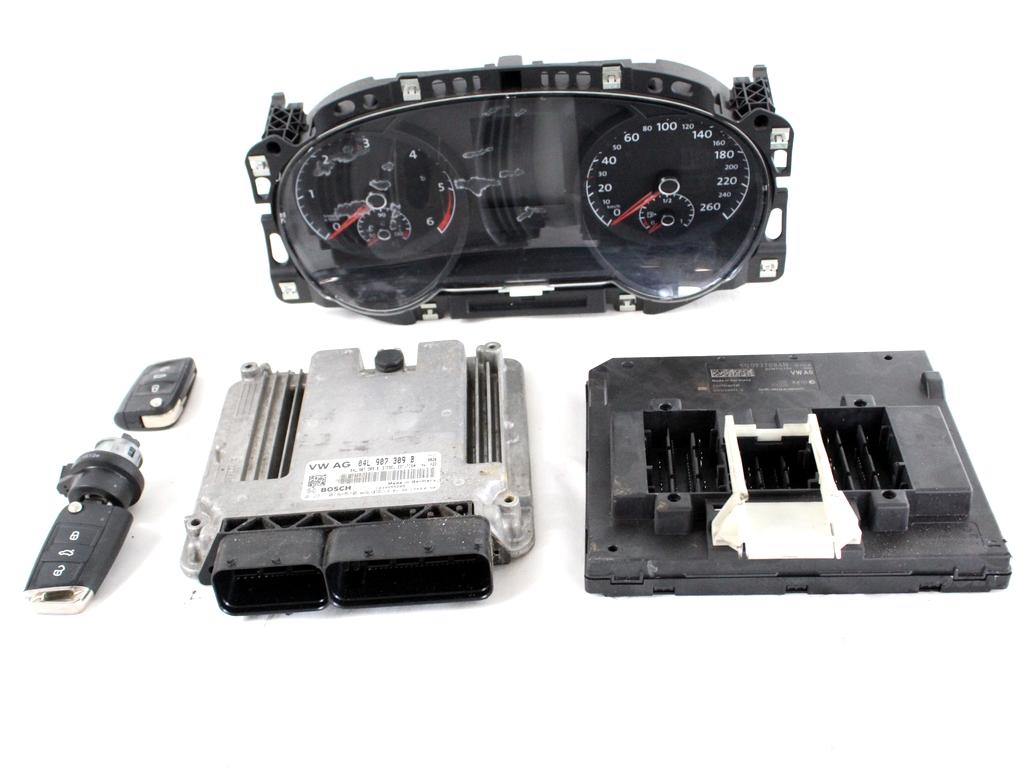 04L907309B KIT ACCENSIONE AVVIAMENTO VOLKSWAGEN GOLF 7 1.6 D 77KW 5M 5P (2013) RICAMBIO USATO CON CENTRALINA MOTORE, QUADRO STRUMENTI, BLOCCHETTI ACCENSIONE APERTURA CON CHIAVE 0281018510 5Q0937084N 5G0920860A