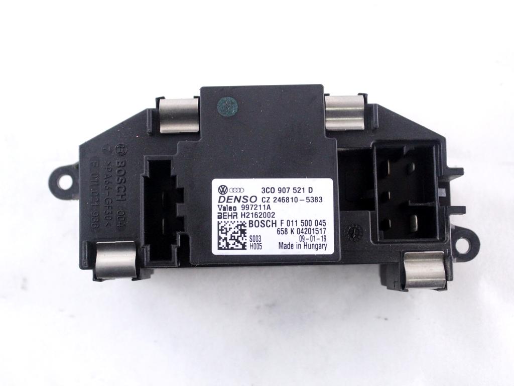 3C0907521D RESISTENZA RISCALDAMENTO CLIMATIZZATORE AUDI A3 2.0 D 103KW 6M 5P (2009) RICAMBIO USATO