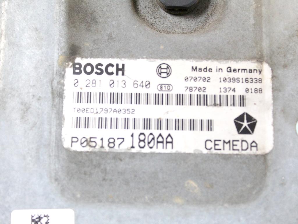 05187180AA KIT ACCENSIONE AVVIAMENTO JEEP GRAND CHEROKEE 3.0 D 160KW AUT 5P (2008) RICAMBIO USATO CON CENTRALINA MOTORE, BLOCCHETTI ACCENSIONE APERTURA CON CHIAVE 0281013640 04692138AG 04692107AI 56049915AA 56053017AX 04685719AB 56010568AD