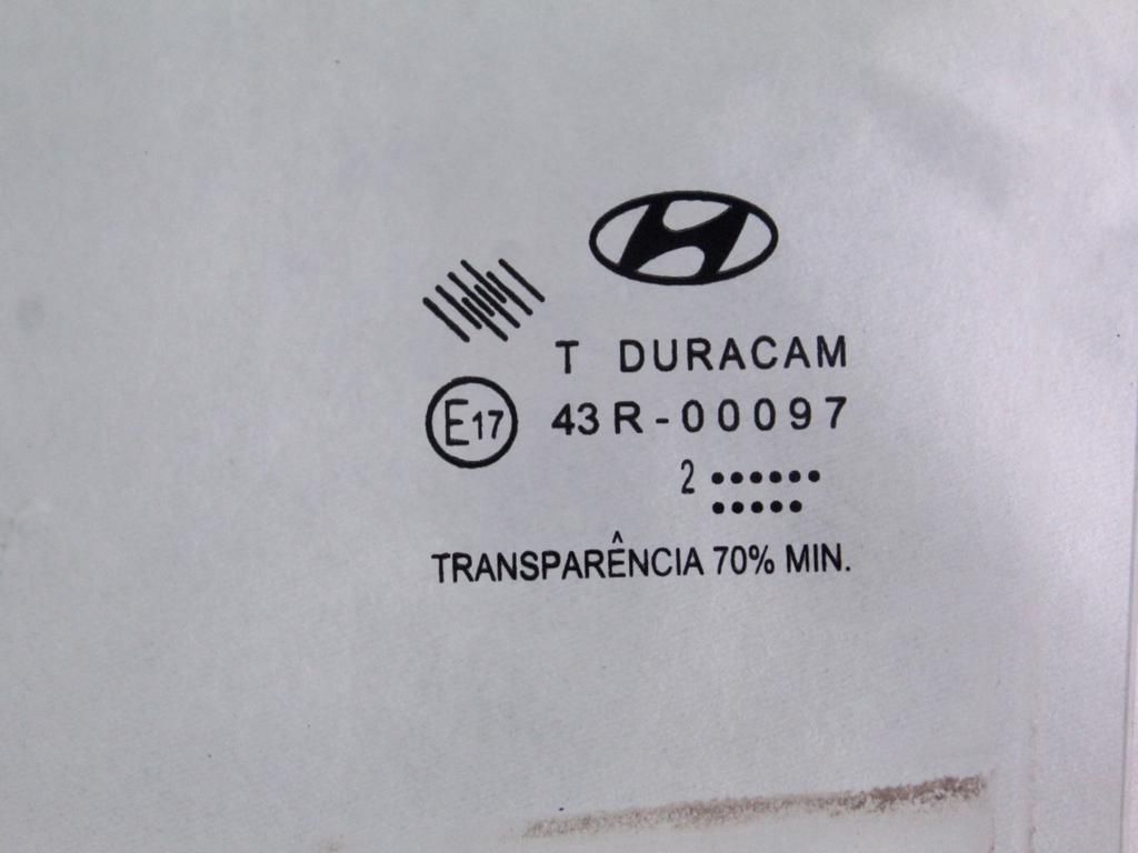 834211J010 VETRO SCENDENTE PORTA POSTERIORE SINISTRA HYUNDAI I20 1.2 B 63KW 5M 5P (2012) RICAMBIO USATO