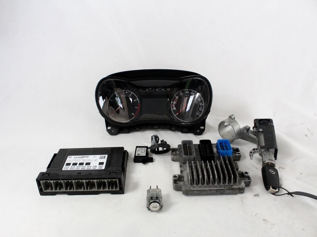 12670942 KIT ACCENSIONE AVVIAMENTO OPEL CORSA E 1.4 G 66KW 5M 5P (2016) RICAMBIO USATO CON CENTRALINA MOTORE, QUADRO STRUMENTI, BLOCCHETTI ACCENSIONE APERTURA CON CHIAVE 12668866 13506072 13504286 39056369