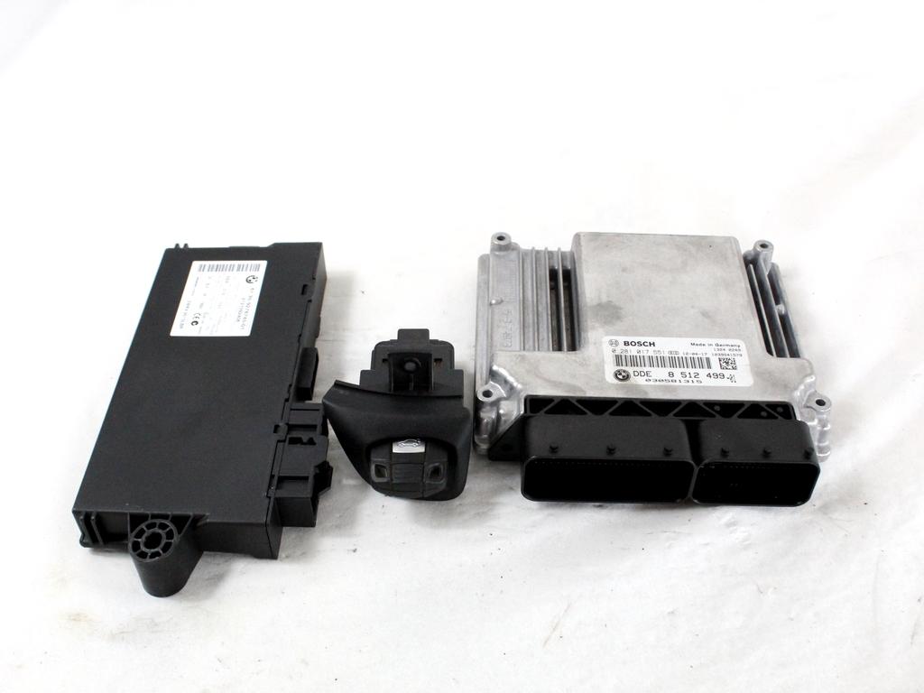 8512499 KIT ACCENSIONE AVVIAMENTO BMW X1 E84 18D 2.0 D 105KW 6M 5P (2012) RICAMBIO USATO CON CENTRALINA INIEZIONE MOTORE, BLOCCHETTO ACCENSIONE CON CHIAVE 0281017551 9194399 61359278745