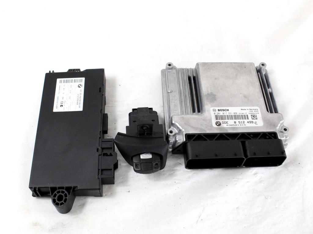 8512499 KIT ACCENSIONE AVVIAMENTO BMW X1 E84 18D 2.0 D 105KW 6M 5P (2012) RICAMBIO USATO CON CENTRALINA INIEZIONE MOTORE, BLOCCHETTO ACCENSIONE CON CHIAVE 0281017551 9194399 61359278745