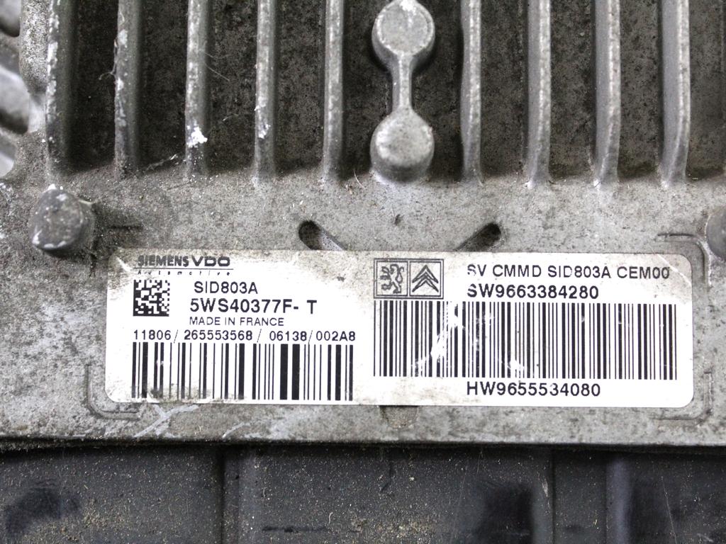 9663384280 KIT ACCENSIONE AVVIAMENTO FIAT ULYSSE 2.0 D 88KW 6M 5P (2006) RICAMBIO USATO CON CENTRALINA MOTORE, BLOCCHETTI ACCENSIONE APERTURA CON CHIAVE 9655534080 9658539680 9659285280