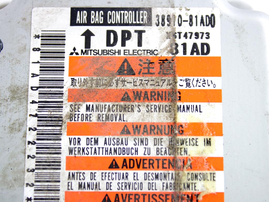 38910-81AD0 KIT AIRBAG SUZUKI JIMNY 1.3 B 4X4 60KW 5M 3P (2004) RICAMBIO USATO CON CENTRALINA AIRBAG, AIRBAG VOLANTE, PRETENSIONATORI CINTURE DI SICUREZZA, AIRBAG PASSEGGERO 48150-81A50 73910-81A20