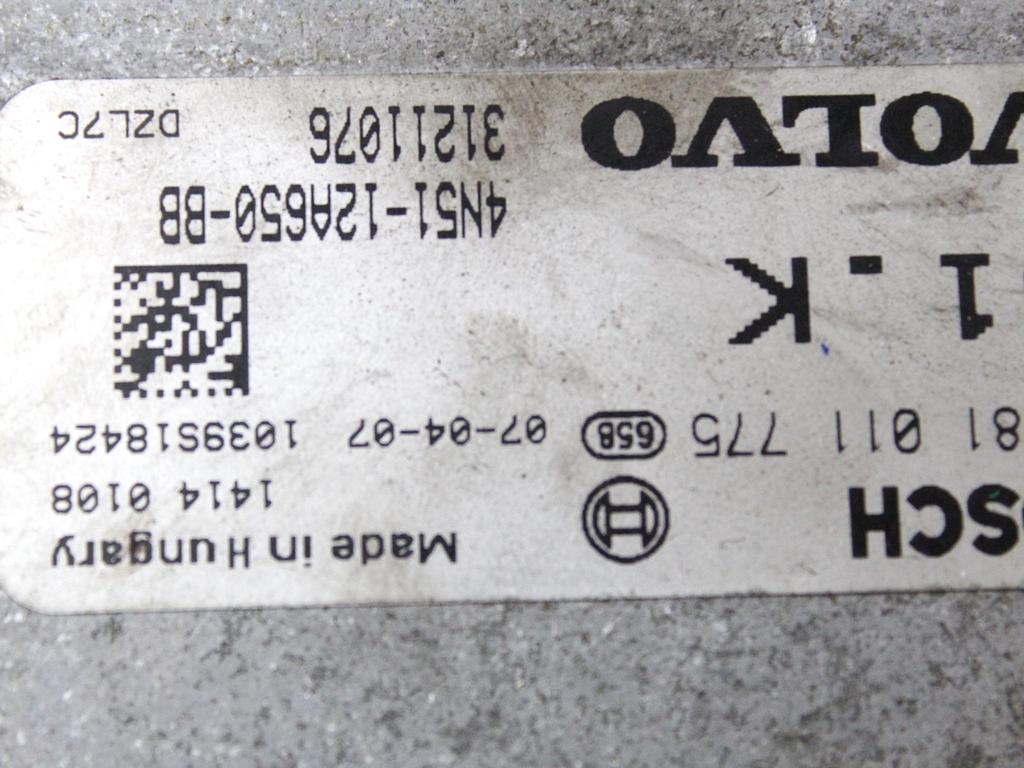 31211076 KIT ACCENSIONE AVVIAMENTO VOLVO C30 1.6 D 80KW 5M 3P (2007) RICAMBIO USATO CON CENTRALINA MOTORE, QUADRO STRUMENTI, BLOCCHETTI ACCENSIONE CON CHIAVE 4N51-12A650-BB 0281011775 31254317 30737157 30776153 30710071 30786344