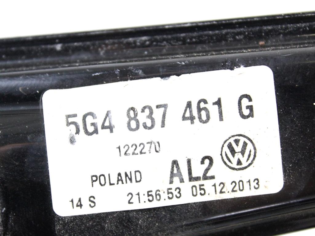 5G4837461G MOTORINO MECCANISMO ALZA-VETRO ALZA-CRISTALLO PORTA ANTERIORE SINISTRA VOLKSWAGEN GOLF 7 1.2 B 63KW 5M 5P (2014) RICAMBIO USATO 5Q0959801B