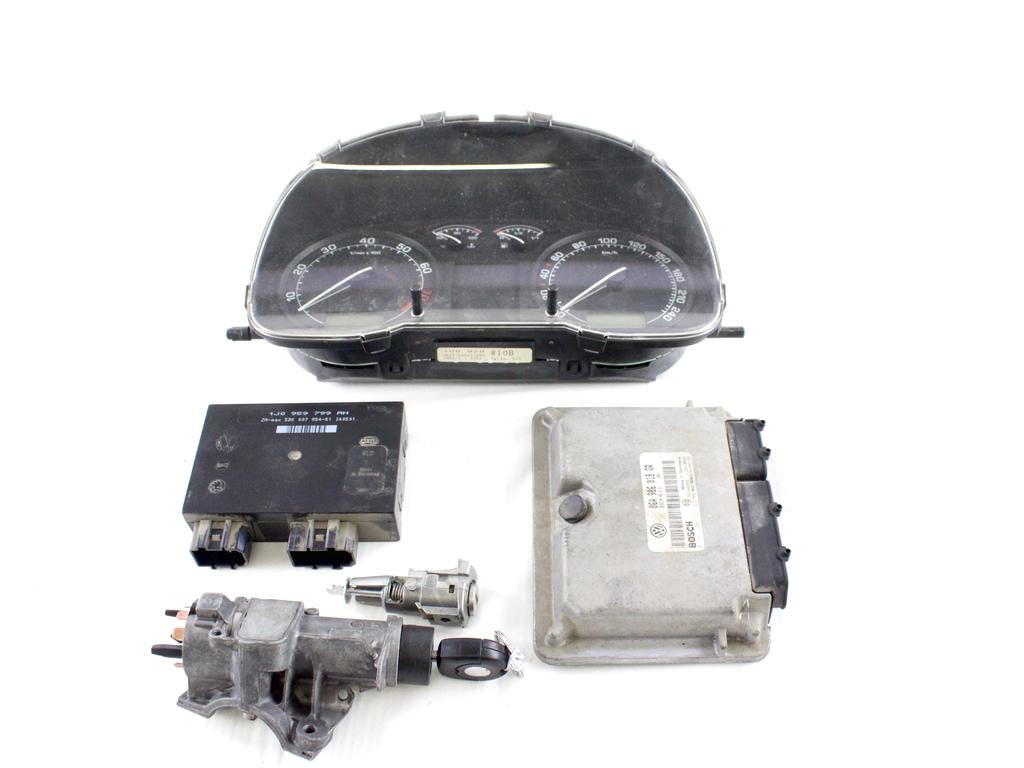 06A906018GR KIT ACCENSIONE AVVIAMENTO SKODA OCTAVIA SW 2.0 B 85KW 5M 5P (2001) RICAMBIO USATO CON CENTRALINA MOTORE, QUADRO STRUMENTI CONATCHILOMETRI, BLOCCHETTI ACCENSIONE APERTURA 1U0920810B 1J0959799AH