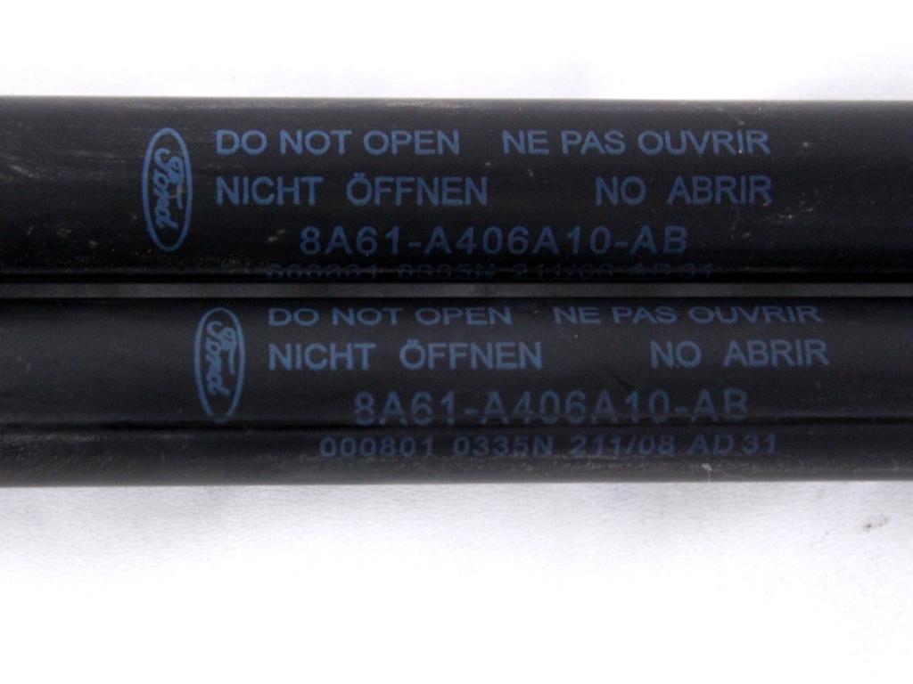8A61-A406A10-AB COPPIA PISTONCINI ASTE AMMORTIZZANTI PORTELLONE COFANO POSTERIORE BAULE FORD FIESTA 1.2 B 60KW 5M 5P (2008) RICAMBIO USATO