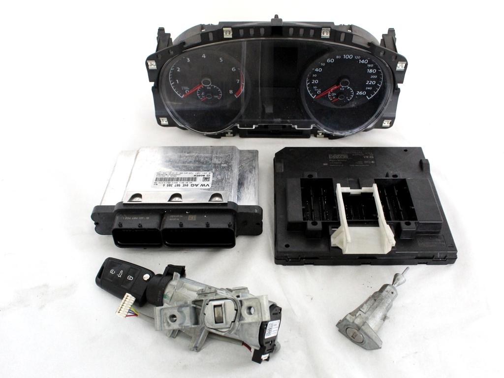 04E907309A KIT ACCENSIONE AVVIAMENTO VOLKSWAGEN GOLF 7 1.2 B 63KW 5M 5P (2014) RICAMBIO USATO CON CENTRALINA MOTORE, QUADRO STRUMENTI CONTACHILOMETRI, BLOCCHETTI ACCENSIONE APERTURA CON CHIAVE 0261S07726 5Q0937084AC 1K0905851 5G0920861 5Q0905865