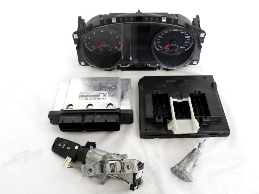 04E907309A KIT ACCENSIONE AVVIAMENTO VOLKSWAGEN GOLF 7 1.2 B 63KW 5M 5P (2014) RICAMBIO USATO CON CENTRALINA MOTORE, QUADRO STRUMENTI CONTACHILOMETRI, BLOCCHETTI ACCENSIONE APERTURA CON CHIAVE 0261S07726 5Q0937084AC 1K0905851 5G0920861 5Q0905865