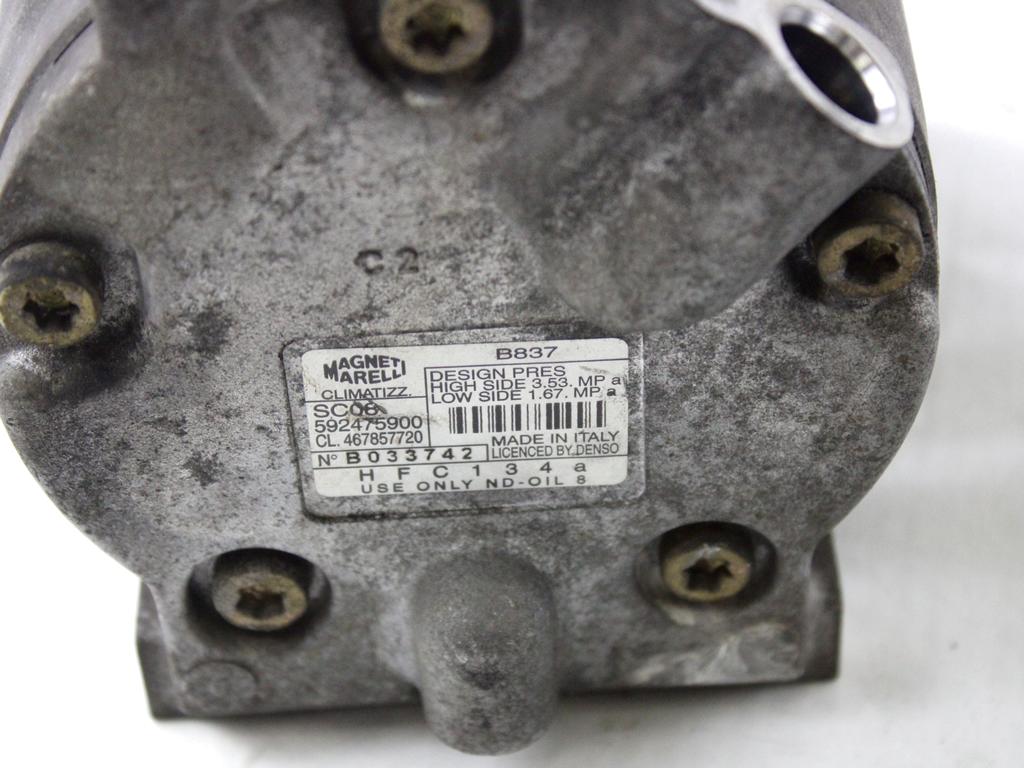 46757168 COMPRESSORE CLIMATIZZATORE CLIMA A/C LANCIA Y 1.2 B 44KW 5M 3P (2001) RICAMBIO USATO 592475900