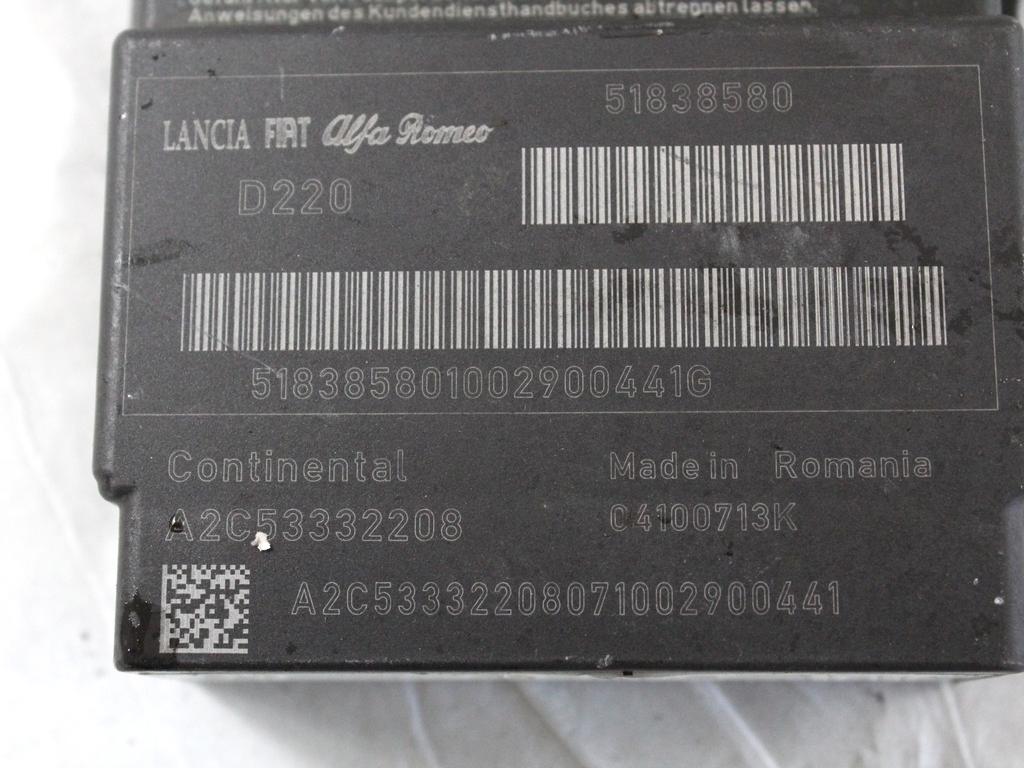 51838580 KIT AIRBAG FIAT PUNTO EVO 1.3 D 70KW 5M 5P (2010) RICAMBIO USATO CON CENTRALINA AIRBAG, AIRBAG VOLANTE GUIDATORE, AIRBAG PASSEGGERO, CRUSCOTTO 735516201 51828445