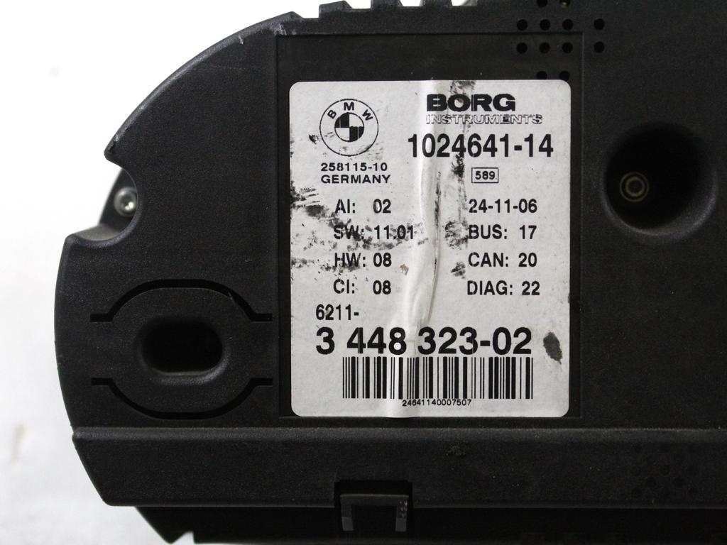 62113448323 QUADRO STRUMENTI CONTACHILOMETRI BMW X3 E83 2.0 D 4X4 110KW 6M 5P (2007) RICAMBIO USATO