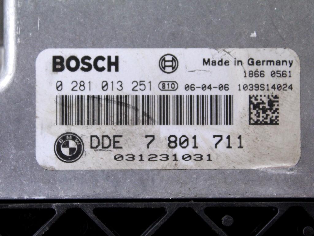 7801711 KIT ACCENSIONE AVVIAMENTO BMW SERIE 5 520D E61 SW RHD 2.0 D 120KW 6M 5P (2006) RICAMBIO USATO CON CENTRALINA MOTORE, BLOCCHETTI ACCENSIONE APERTURA CON CHIAVE 0281013251 61356943791 61359114448 6954722