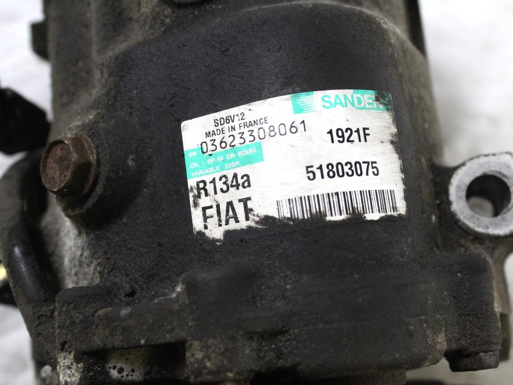 51803075 COMPRESSORE CLIMATIZZATORE CLIMA A/C FIAT PUNTO EVO 1.3 D 66KW 5M 5P (2010) RICAMBIO USATO