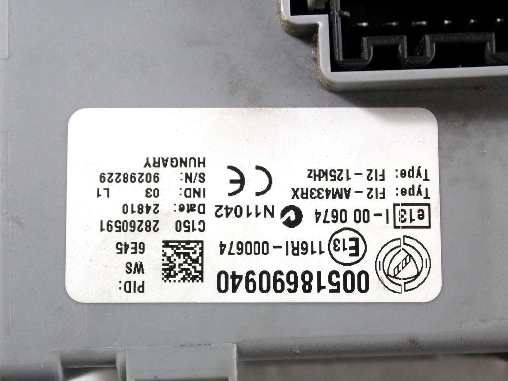 51871687 KIT ACCENSIONE AVVIAMENTO FIAT PUNTO EVO 1.3 D 66KW 5M 5P (2010) RICAMBIO USATO CON CENTRALINA MOTORE, BLOCCHETTI ACCENSIONE APERTURA CON CHIAVE 51869094 50518629