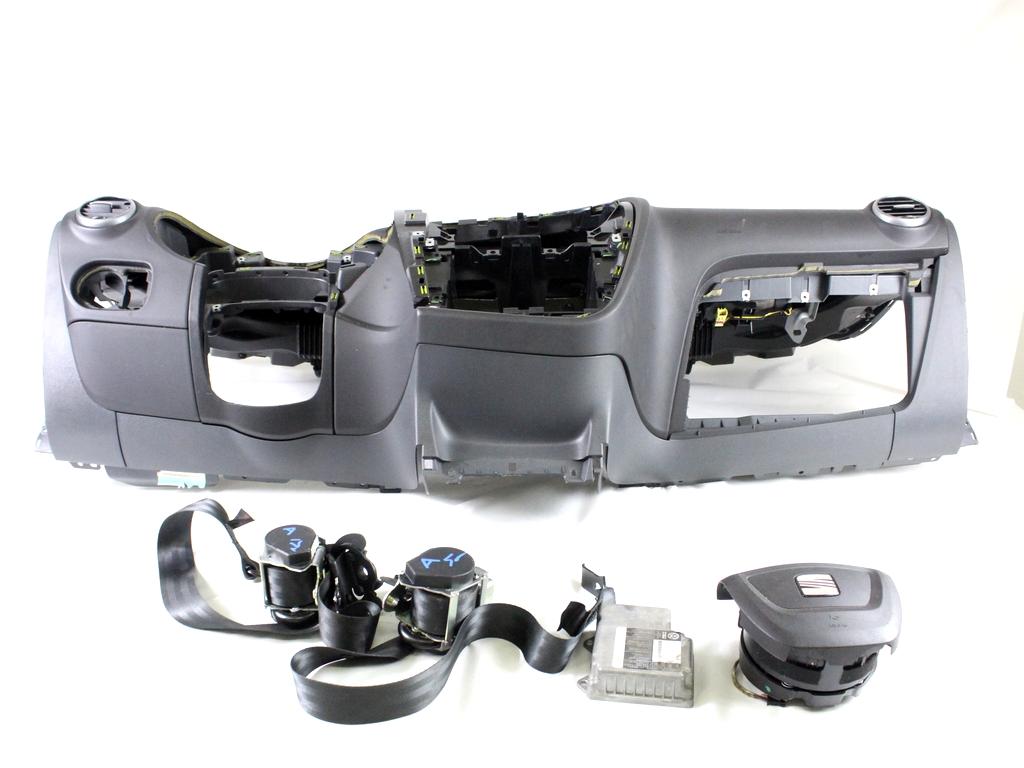 5N0959655J KIT AIRBAG SEAT LEON 1.6 G 75KW 5M 5P (2010) RICAMBIO USATO CON PRETENSIONATORI CINTURE DI SICUREZZA, CENTRALINA AIRBAG, AIRBAG VOLANTE GUIDATORE, AIRBAG PASSEGGERO, CRUSCOTTO 5P0880201AE