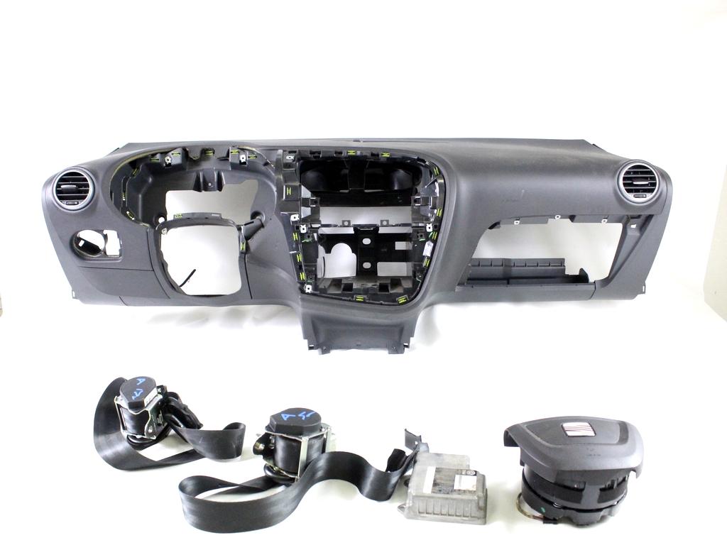 5N0959655J KIT AIRBAG SEAT LEON 1.6 G 75KW 5M 5P (2010) RICAMBIO USATO CON PRETENSIONATORI CINTURE DI SICUREZZA, CENTRALINA AIRBAG, AIRBAG VOLANTE GUIDATORE, AIRBAG PASSEGGERO, CRUSCOTTO 5P0880201AE