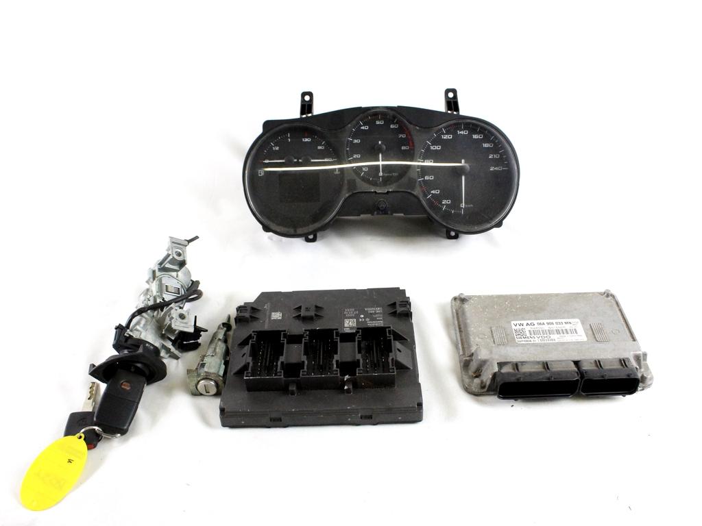 06A906033MN KIT ACCENSIONE AVVIAMENTO SEAT LEON 1.6 G 75KW 5M 5P (2010) RICAMBIO USATO CON CENTRALINA MOTORE, QUADRO STRUMENTI CONTACHILOMETRI, BLOCCHETTI ACCENSIONE APERTURA CON CHIAVE 5K0937086C 1K0905851B 1P0920810H