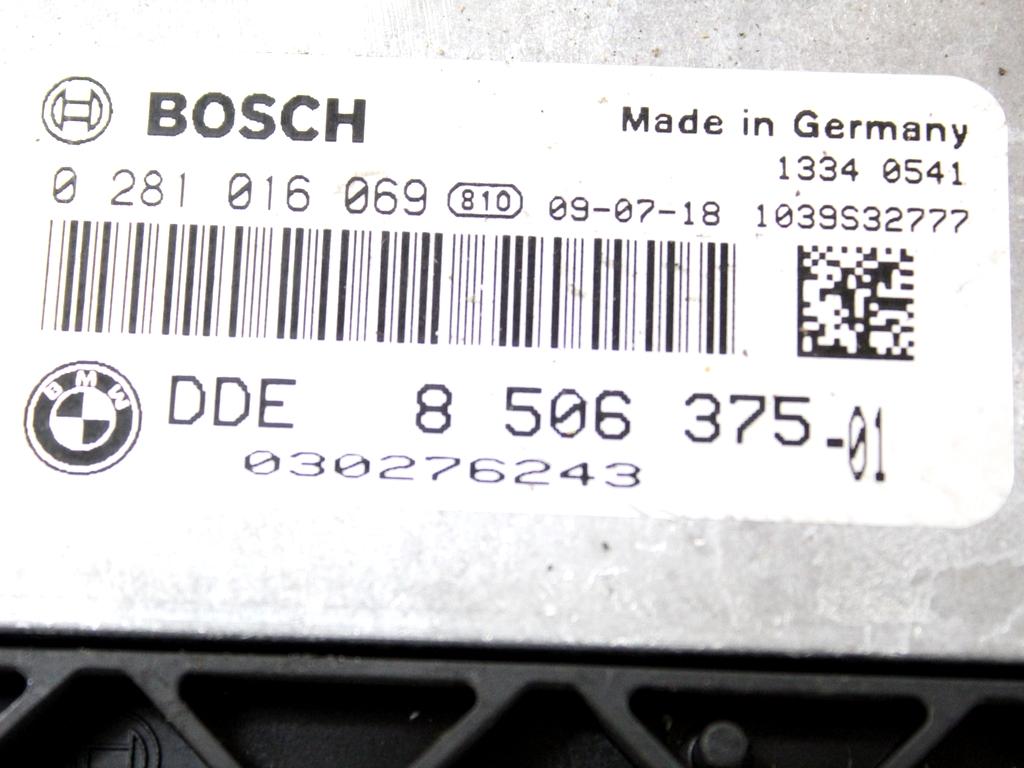 8506375 KIT ACCENSIONE AVVIAMENTO BMW SERIE 3 318 D E91 SW 2.0 D 105KW 6M 5P (2009) RICAMBIO USATO CON CENTRALINA MOTORE, BLOCCHETTI ACCENSIONE APERTURA CON CHIAVE 0281016069 61359147226 6954719