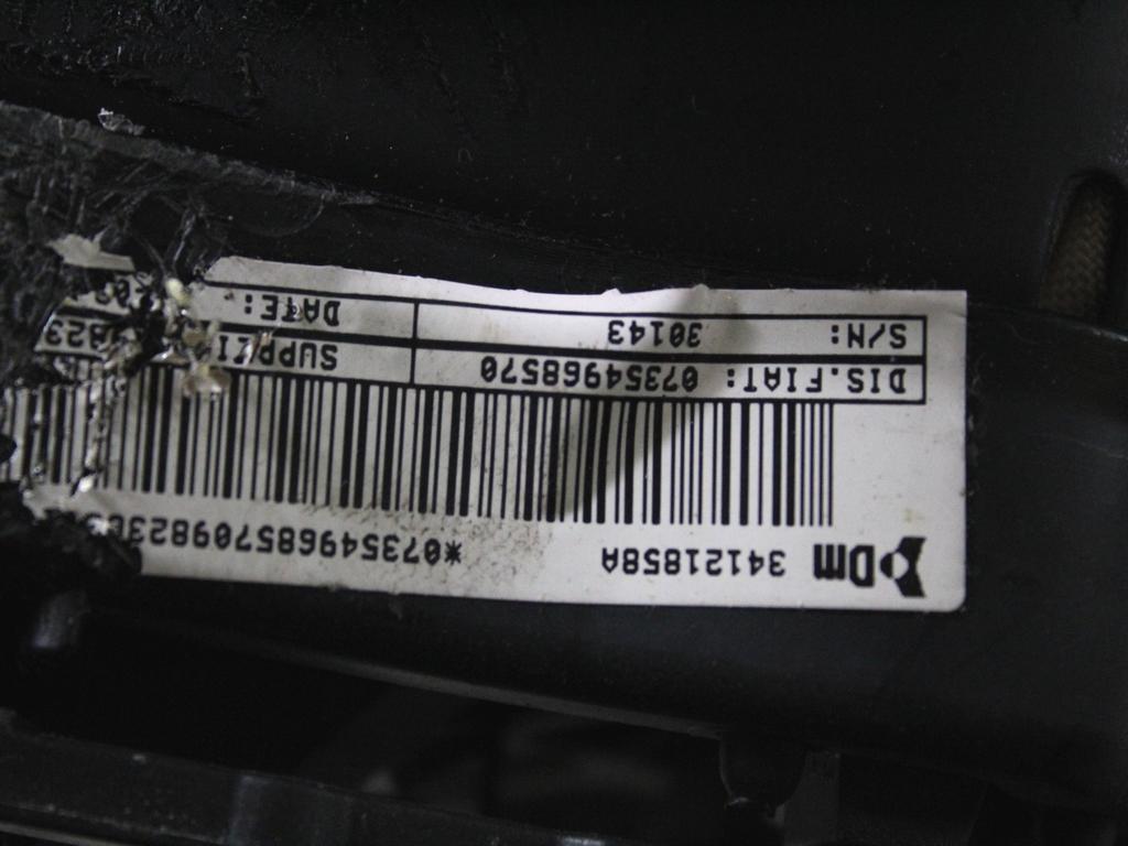 51881771 KIT AIRBAG FIAT DOBLO 1.3 D 66KW 5M 2P (2011) RICAMBIO USATO CON CENTRALINA AIRBAG, AIRBAG VOLANTE GUIDATORE, AIRBAG PASSEGGERO, CRUSCOTTO 0285010858 735496857