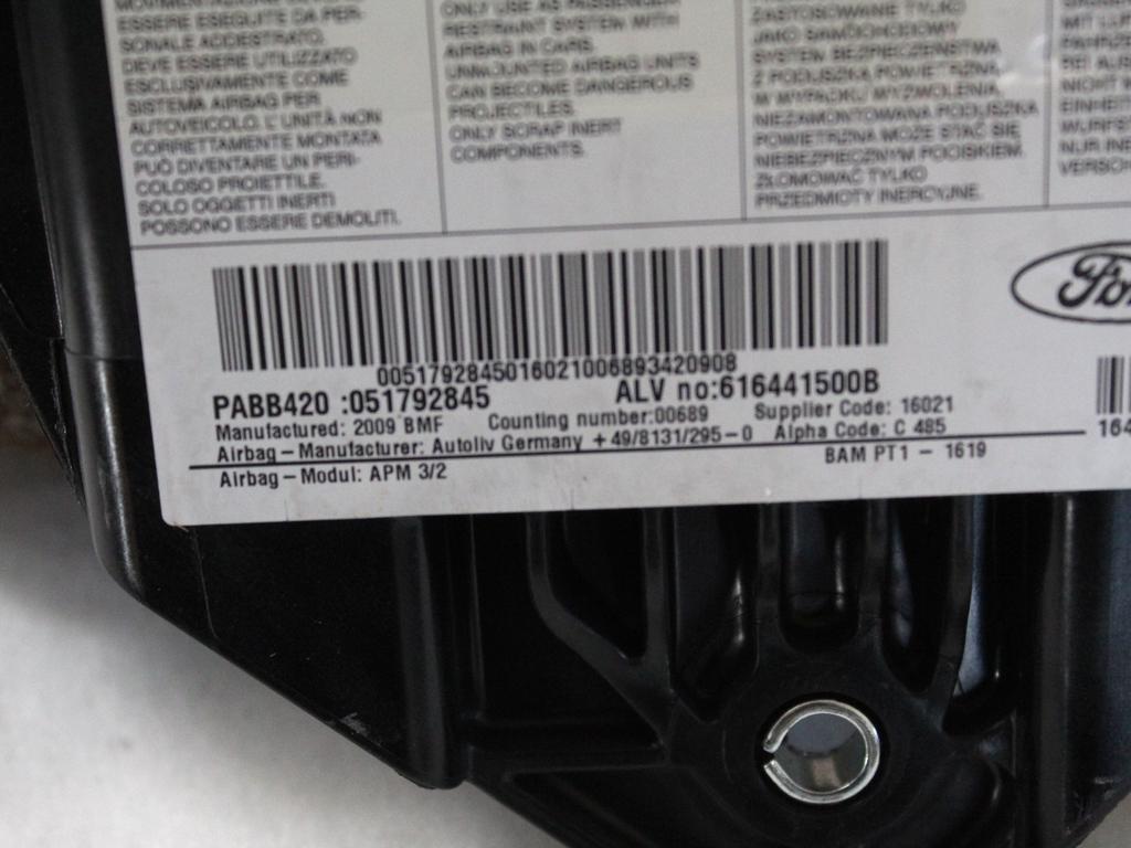 51792845 AIRBAG PASSEGGERO FORD KA 1.2 B 51KW 5M 3P (2010) RICAMBIO USATO