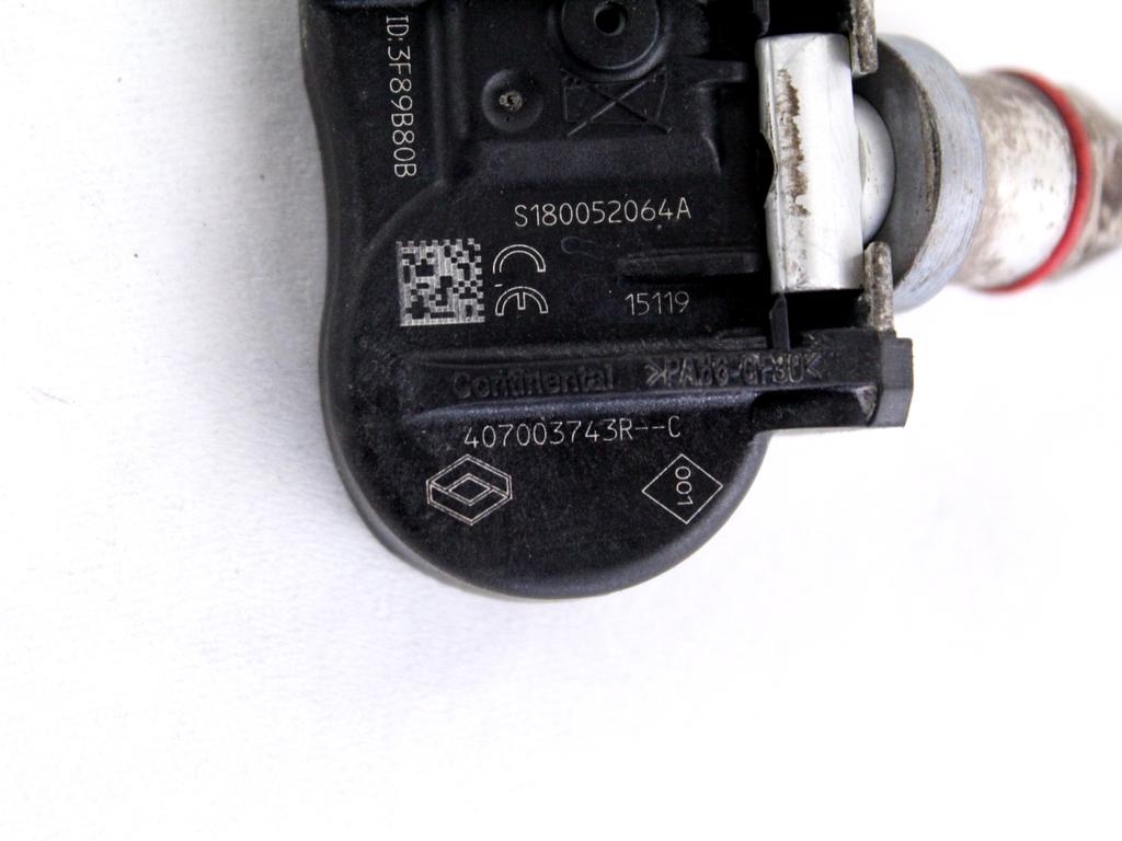 407003743R SENSORE DI PRESSIONE DEL PNEUMATICO RENAULT MEGANE 3 SW 1.5 D 81KW 6M 5P (2015) RICAMBIO USATO