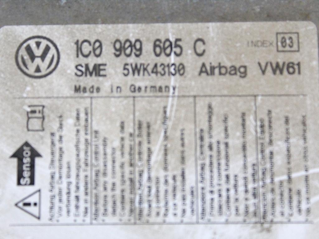 1C0909605C KIT AIRBAG VOLKSWAGEN PASSAT 1.9 D 96KW 5M 5P (2004) RICAMBIO USATO CON PRETENSIONATORI CINTURE DI SICUREZZA, CENTRALINA AIRBAG, AIRBAG VOLANTE GUIDATORE, AIRBAG PASSEGGERO 3B0880201BK 3B0880204F