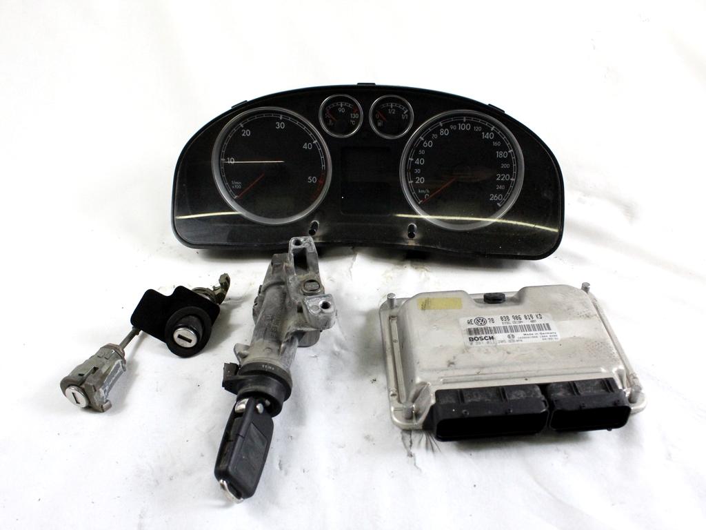 038906019KD KIT ACCENSIONE AVVIAMENTO VOLKSWAGEN PASSAT 1.9 D 96KW 5M 5P (2004) RICAMBIO USATO CON CENTRALINA MOTORE, QUADRO STRUMENTI CONTACHILOMETRI, BLOCCHETTI ACCENSIONE APERTURA CON CHIAVE 0281011205 4B0905851G 3B0920829A