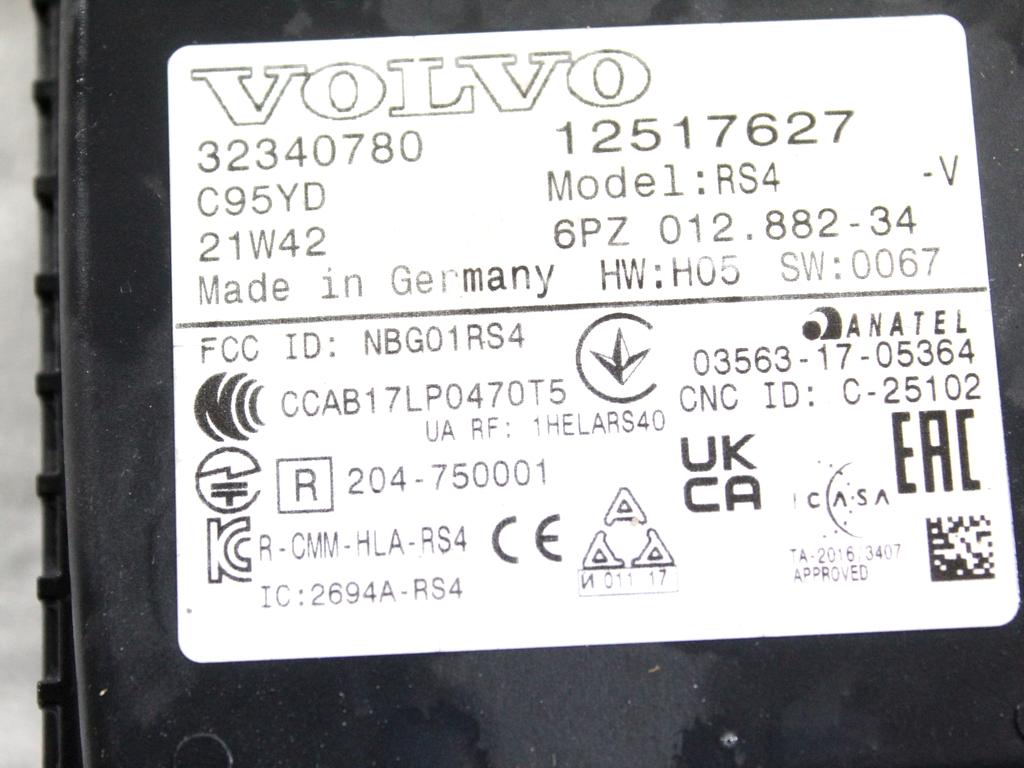 32340780 SENSORE RADAR ANGOLO CIECO POSTERIORE VOLVO XC90 2.0 I 4X4 173KW AUT 5P (2021) RICAMBIO USATO